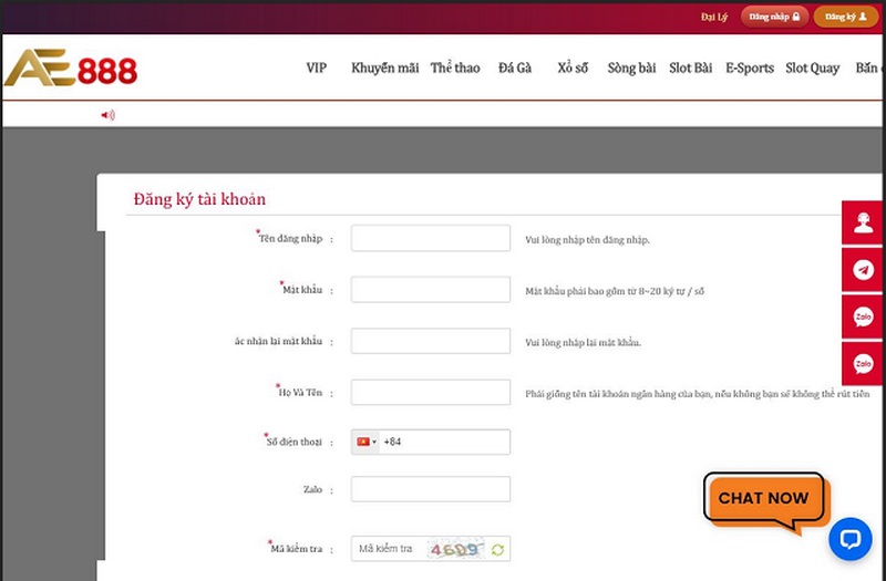 Hoàn tất thủ tục và xác nhận yêu cầu đăng ký hội viên AE888