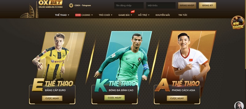 Sảnh thể thao tại OXBET là một không gian đầy sức hút